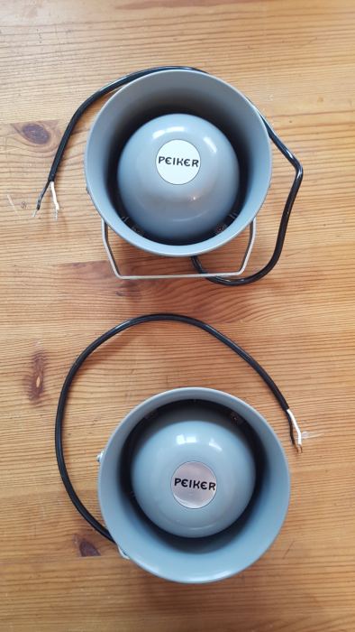 2xPeiker DHL 1 Druckkammerlautsprecher 8 Ohm 7/10W Horn Lautsprecher Vintage NOS