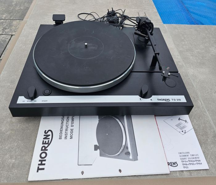 Thorens TD 318 Plattenspieler mit Haube + Anleitung | Vintage 